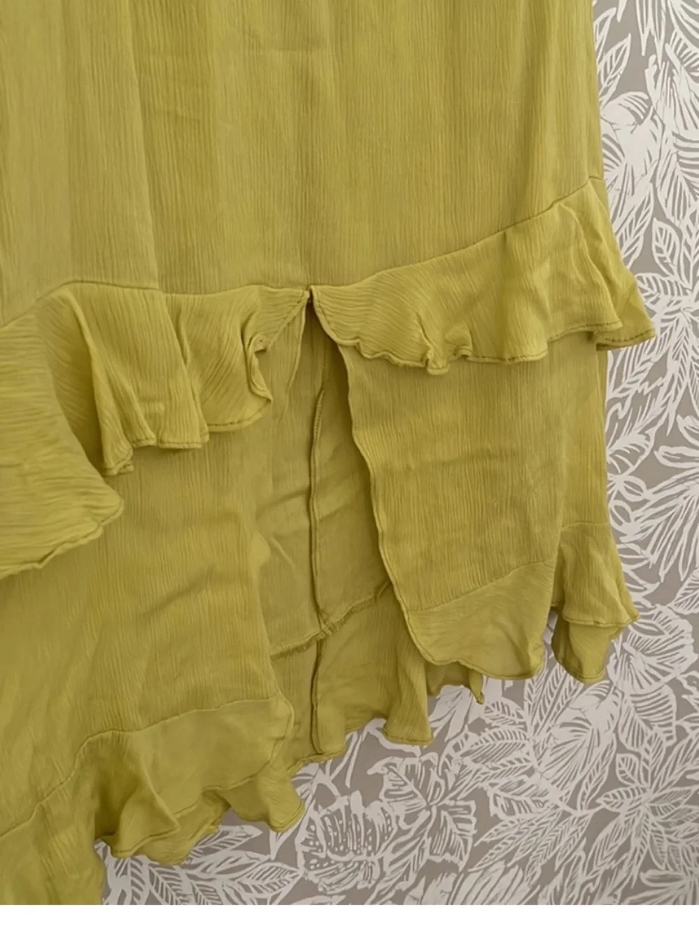 Lulu's Light Green Ruffle High-Low Slip Dress - Picture 2 of 4